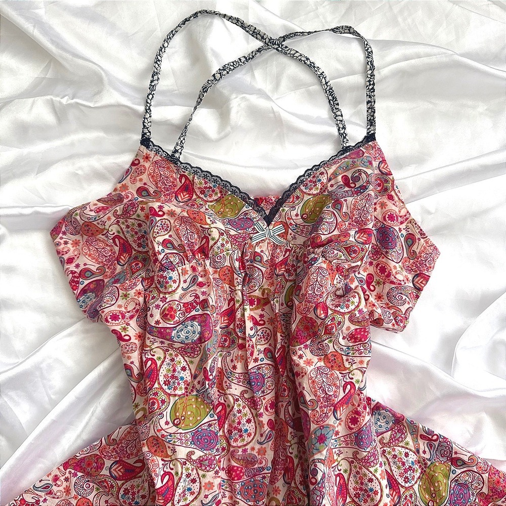 Liberty of London for Target Pink Paisley Babydoll Chemise Nightgown Small